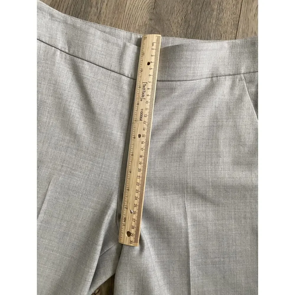 Amina Rubinacci Gray Wool Crop Cuff Trousers Size 44 IT/8 US Quiet Luxury Italy - Picture 4 of 6